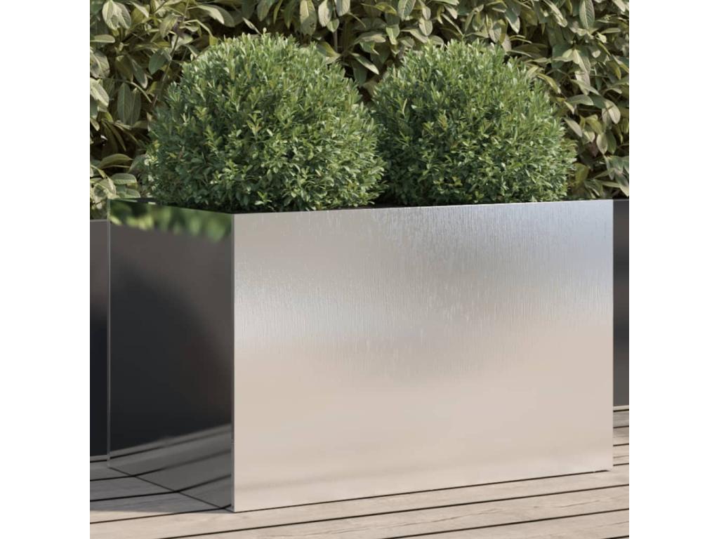 Decoratodo de acero inoxidable plateado 62x40x39 cm