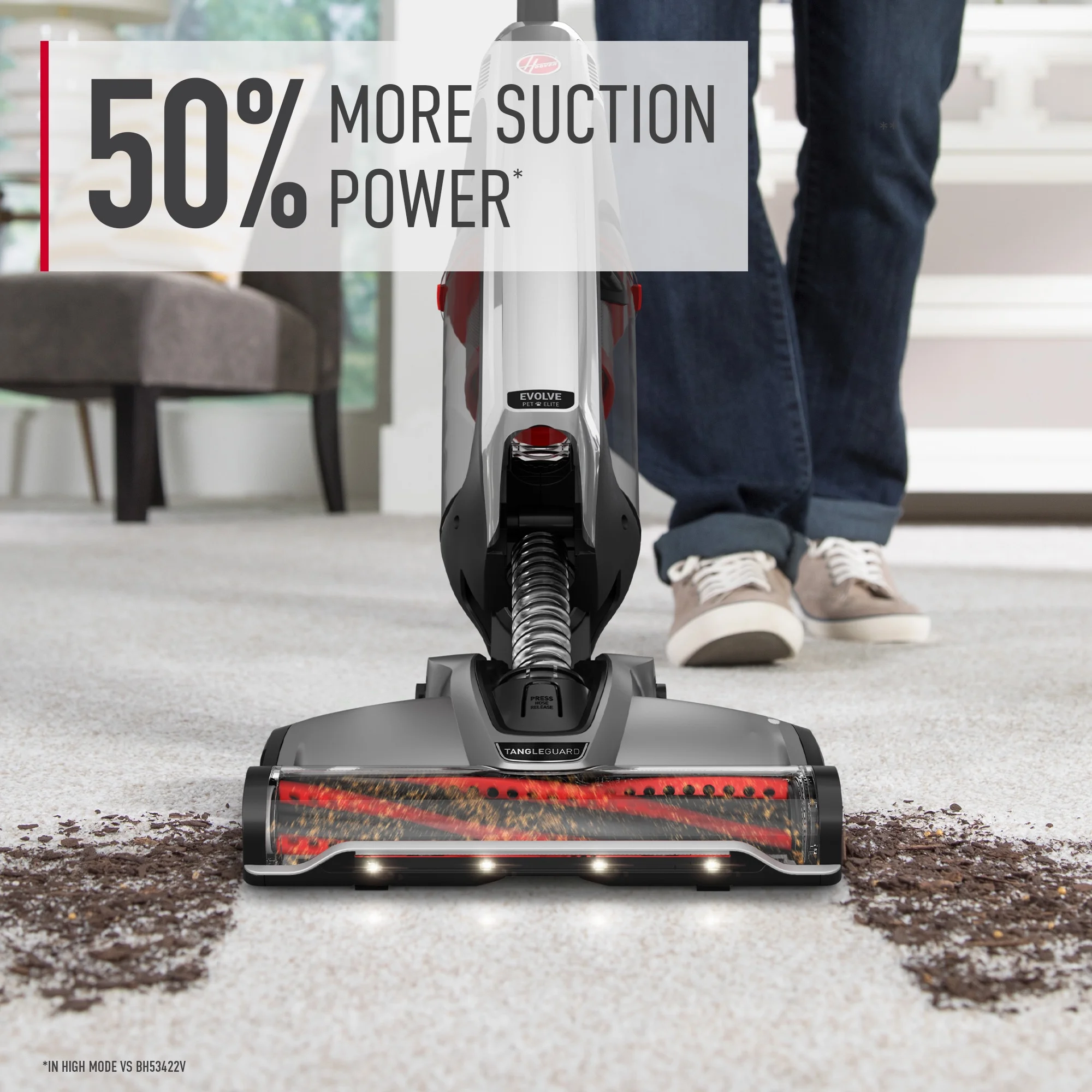 Hoover ONEPWR Evolve Pet Elite & ONEPWR Hand Vac, Upright Vacuum and Hand Vacuum Bundle, Pet Friendly, Powerful Suction, for Multi-Surfaces, BH53810V, Gray - Image 6