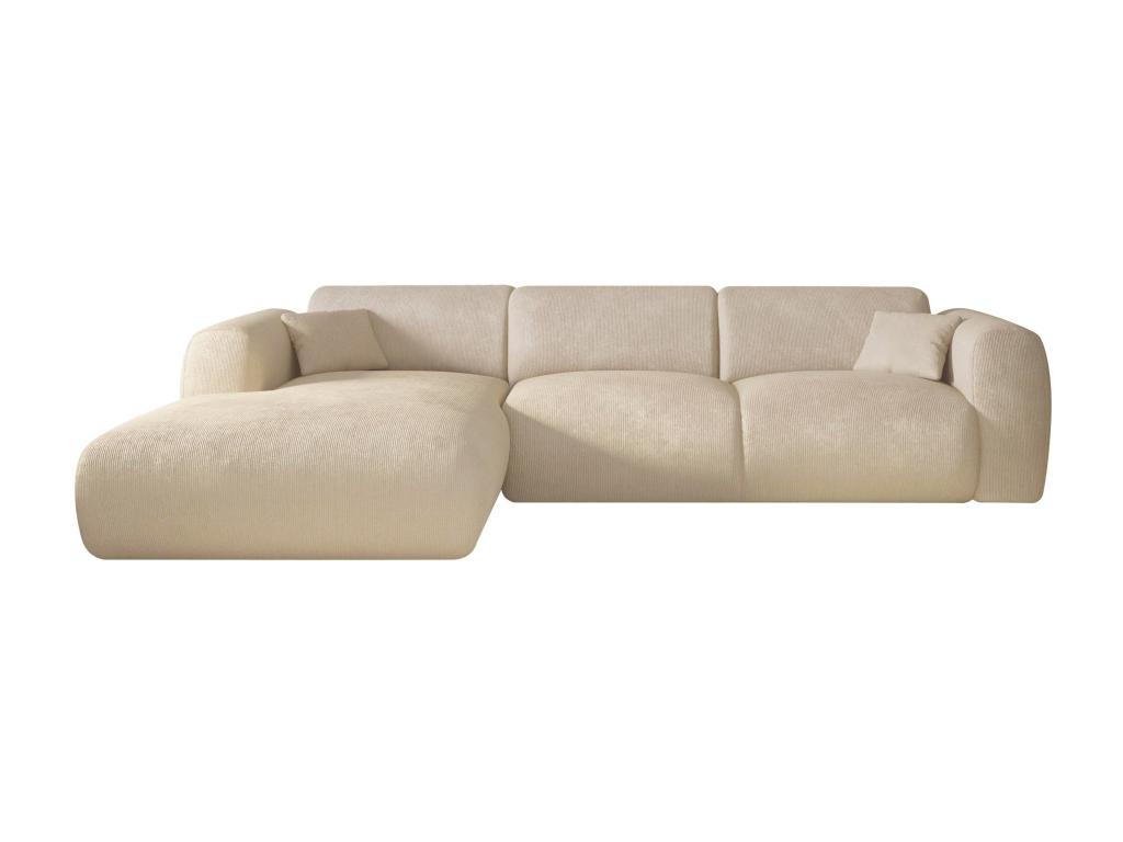 Sofá rinconera (ángulo izquierdo) de tela beige estilo