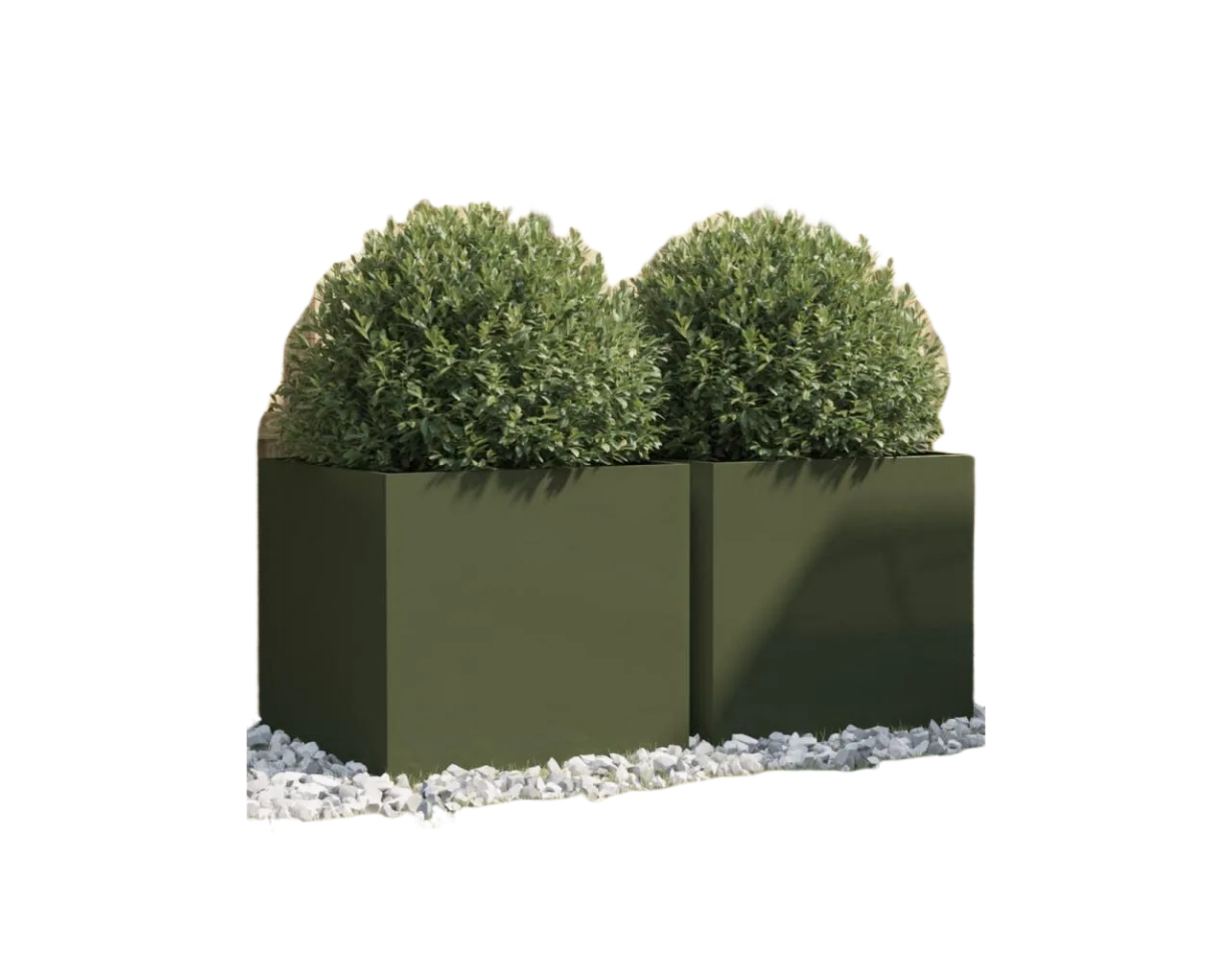 2 Unidades acero laminado Decoratodo n frío verde oliva 49x47x46 cm