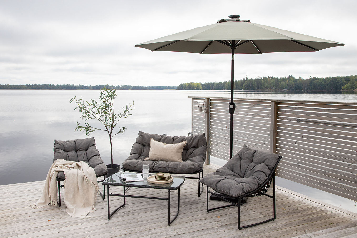 Rebellenclub Holly Parasol - ø240cm - Grijs