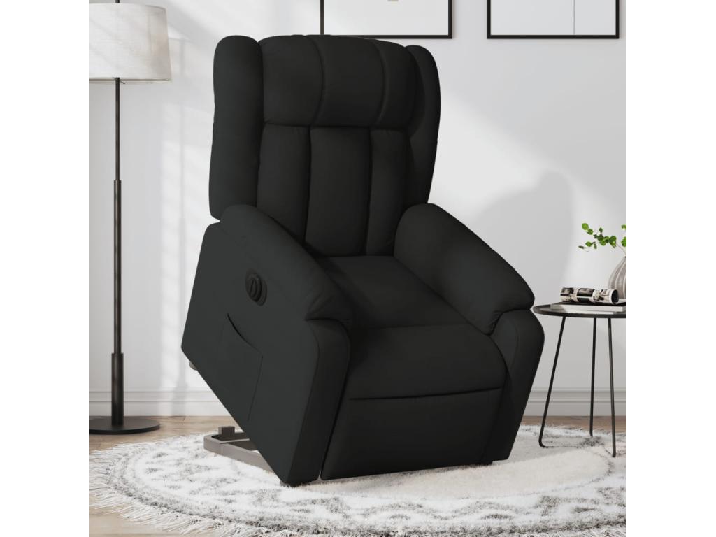 Sillón eléctrico reclinable elevable de tela negro