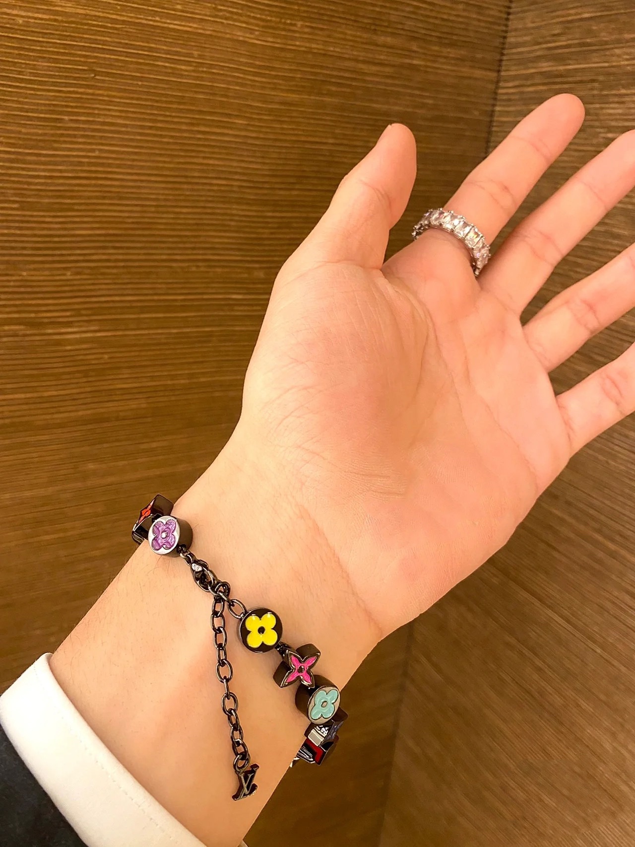 Louis Vuitton Black Gold Colorful Enamel Charms Bracelet Necklace for Men - Original Replica Club