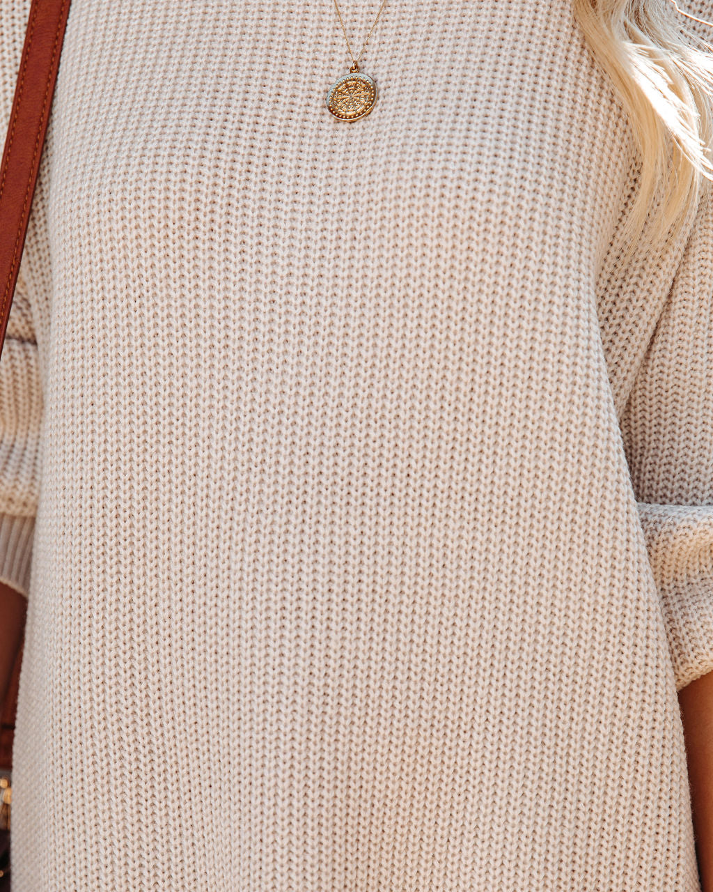 Princeton Knit Sweater Dress - Stone - Se7enfashion