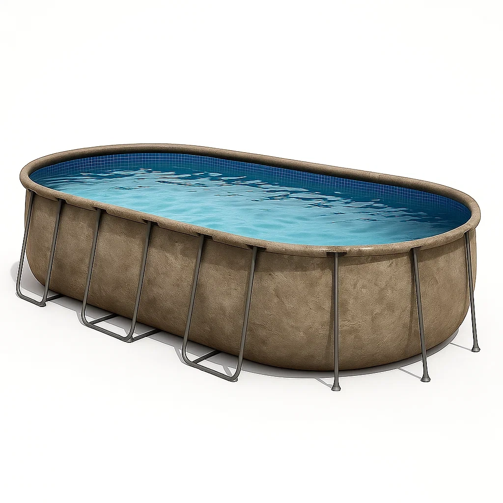 Piscina tubular ovalada 472x286x104 cm, color marrón/azul, ideal para adultos rAWwUnZ158Hj