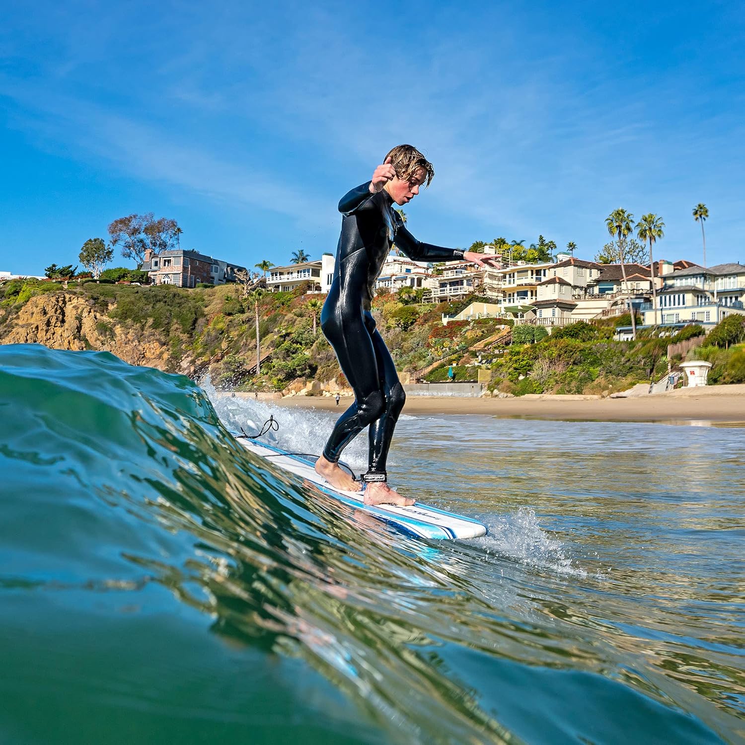 8ft Soft Top Foam Surfboard, EPS Core, 3 Stringers, Wax-Free Longboard, 200lb Capacity - Image 2 8ft Soft Top Foam Surfboard, EPS Core, 3 Stringers, Wax-Free Longboard, 200lb Capacity - Image 2