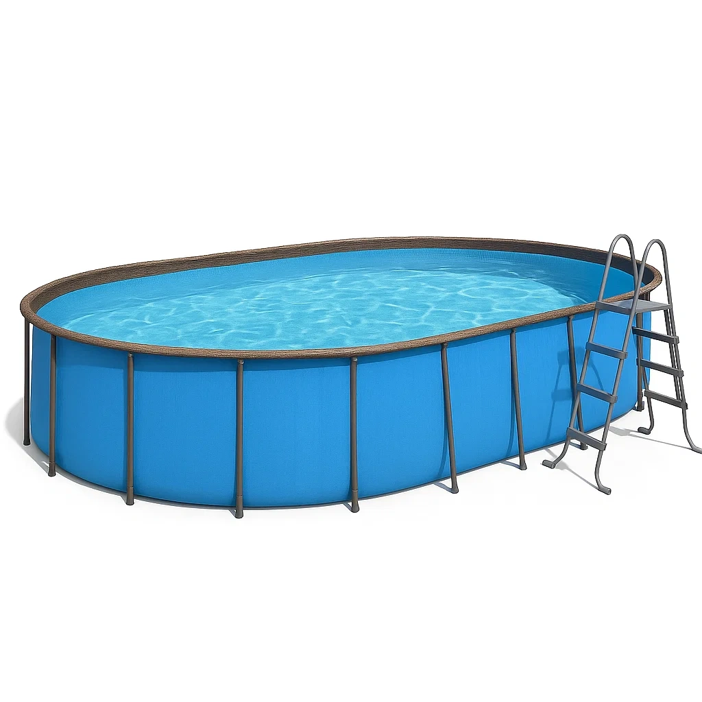Piscina tubular ovalada desmontable acero 472x286x104 cm color Azul/Gris TPldtmP148Yb