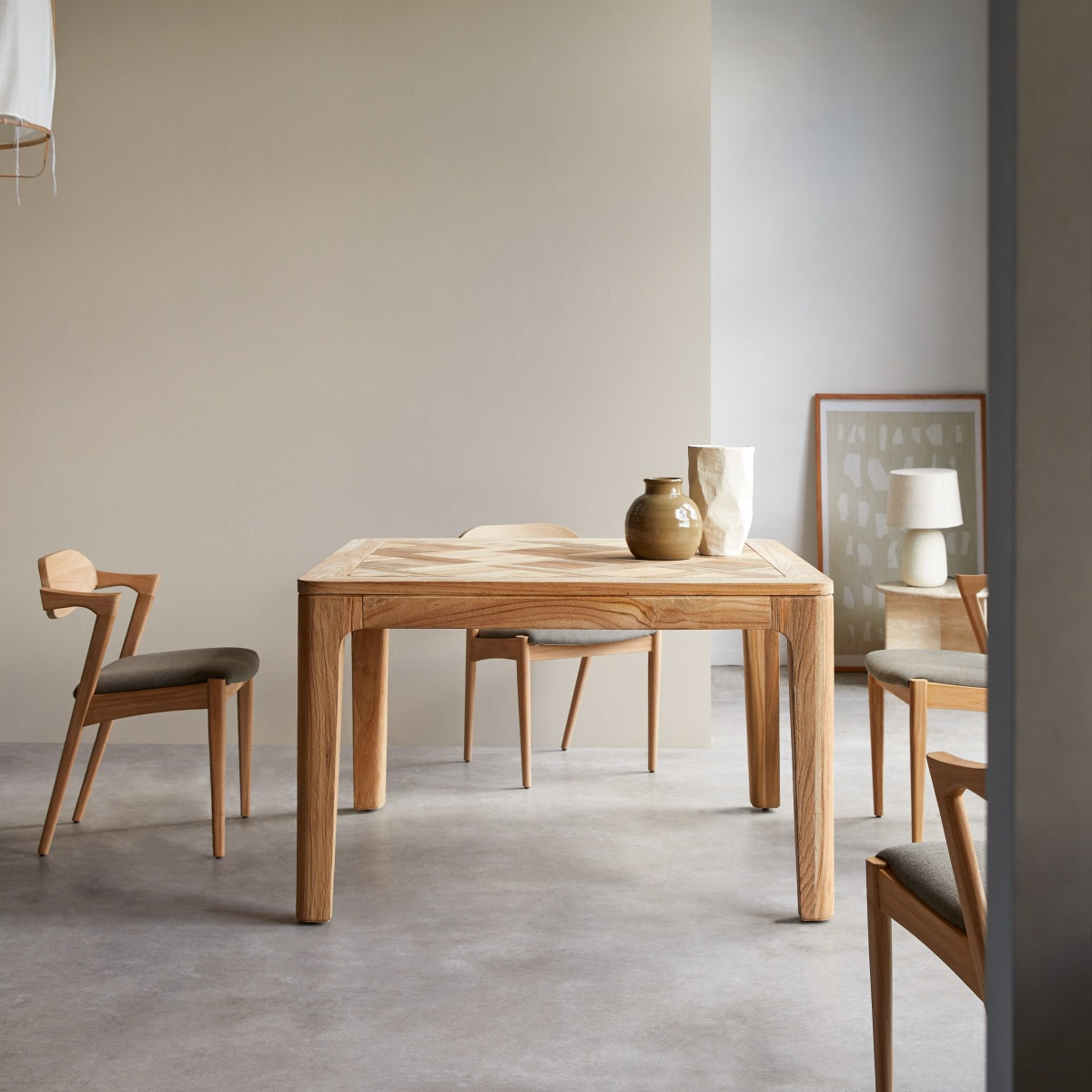 Tikamoon - Tafel van gerecycled massief teakhout 120x120 Ruth