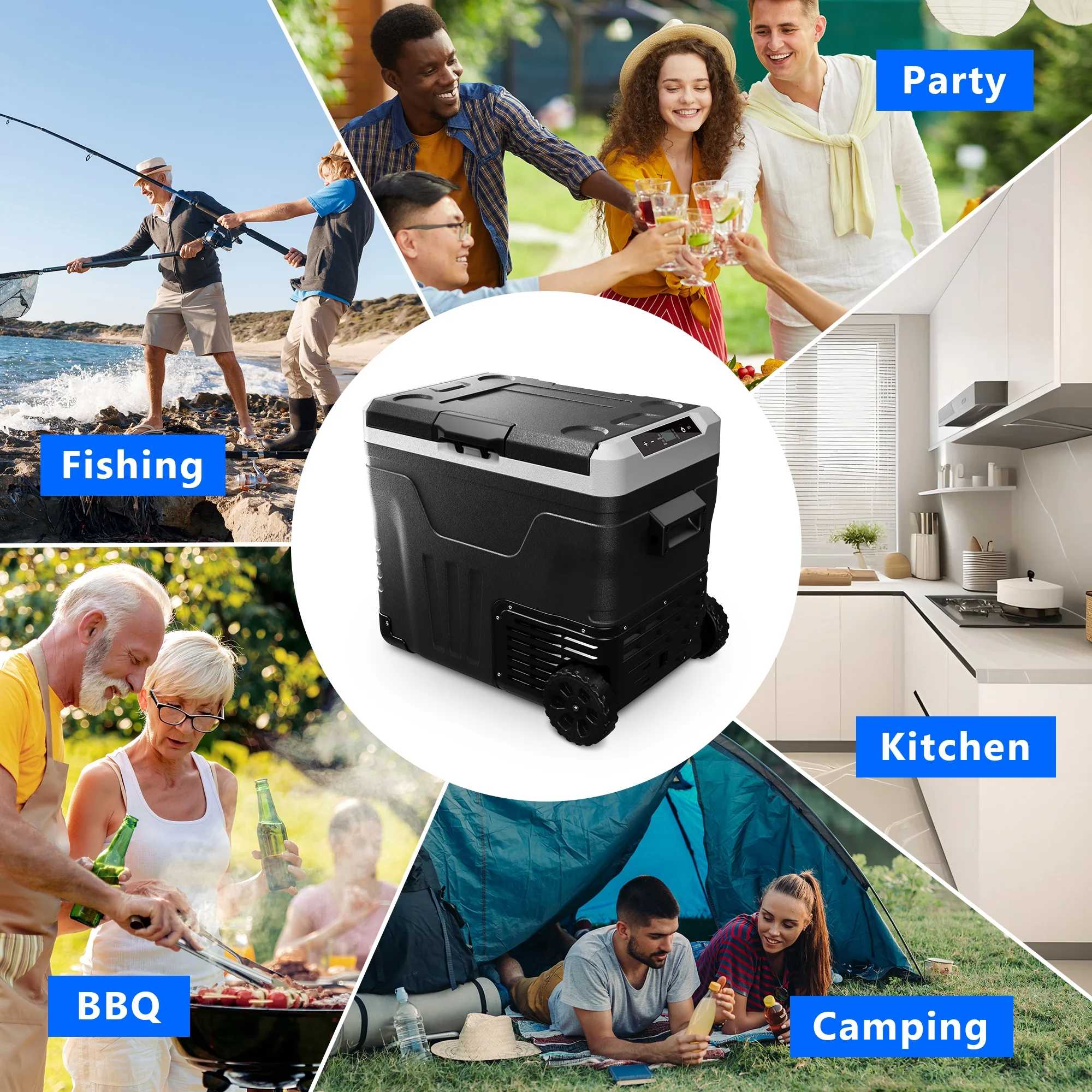 Simzlife 12V Car Refrigerator, 37QT Electric Cooler DC/AC, -4-H~68-H, RV Freezer Fridge Cooler with Wheels & 2 Baskets - Image 13