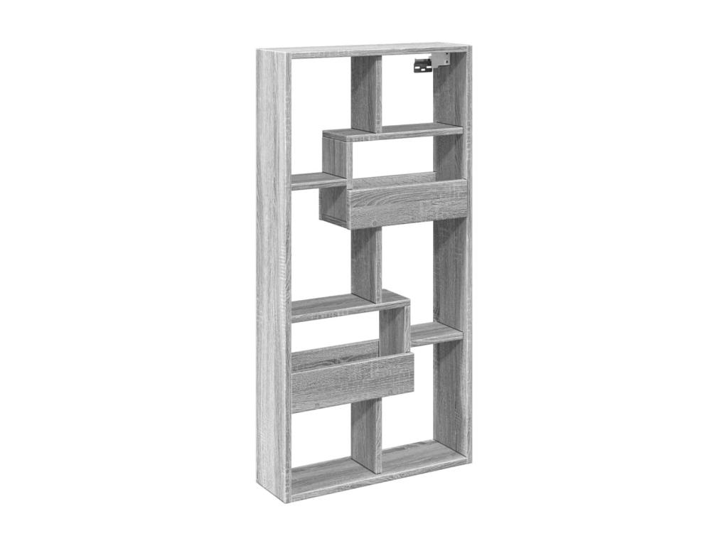 Armario de pared madera de ingeniería gris Nestleano 50x15x100 cm