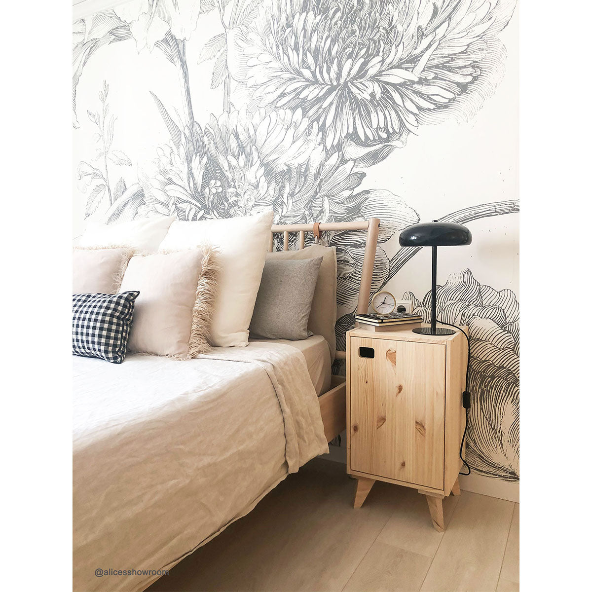 Calicosy - Meuble 1 porte avec 1 étagère réglable - H53,5 cm - Hout