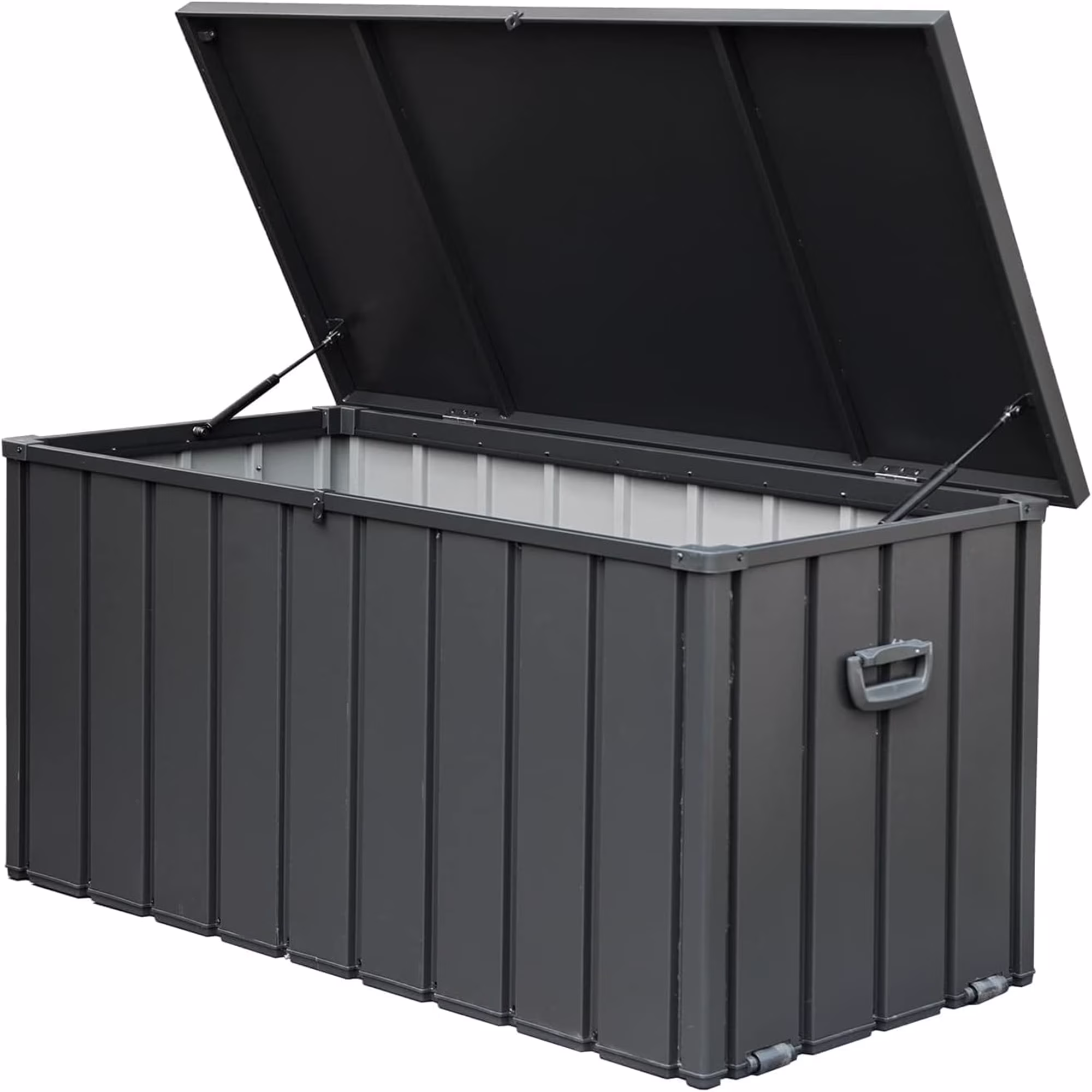 100 Gallon Outdoor Storage Deck Box Waterproof, Large Patio Poolside Storage Bin for Outside Cushions, Throw Pillows, Garden Tools (Dark Gray) - Image 2