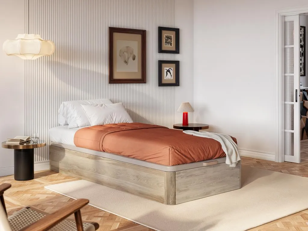 Canapé abatible90x200 cm - Natural claro - Luxmbls UWSB32745