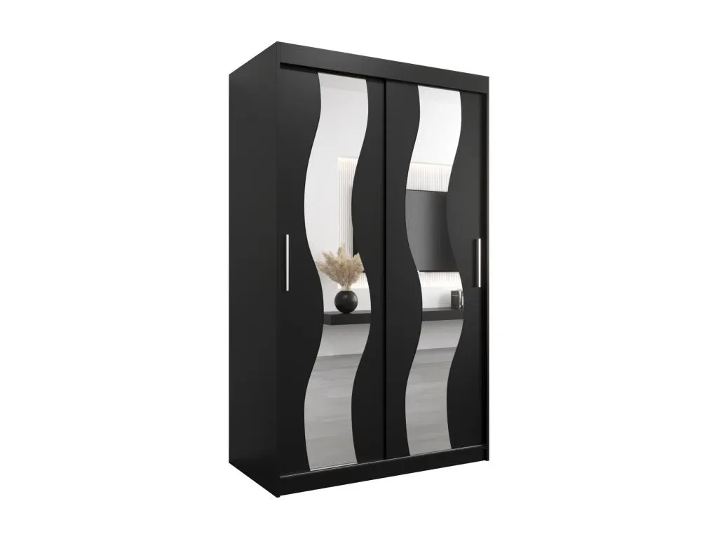 Armario Lluesmamuebles de puertas correderas 200/120/62 2 puertas (negro/negro)