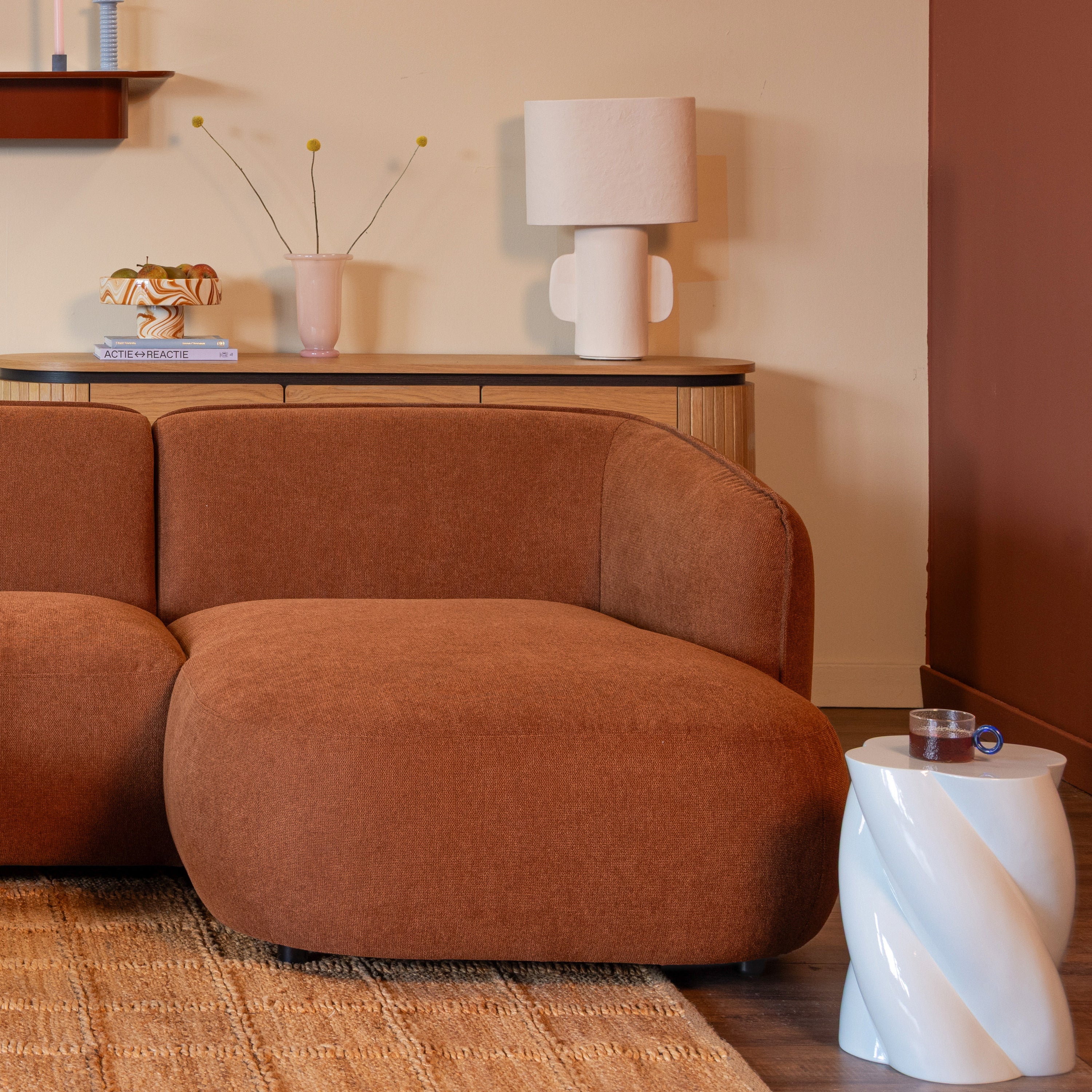 by fonQ Soft Ottomane Bank Links - Micro Chenille - Terra