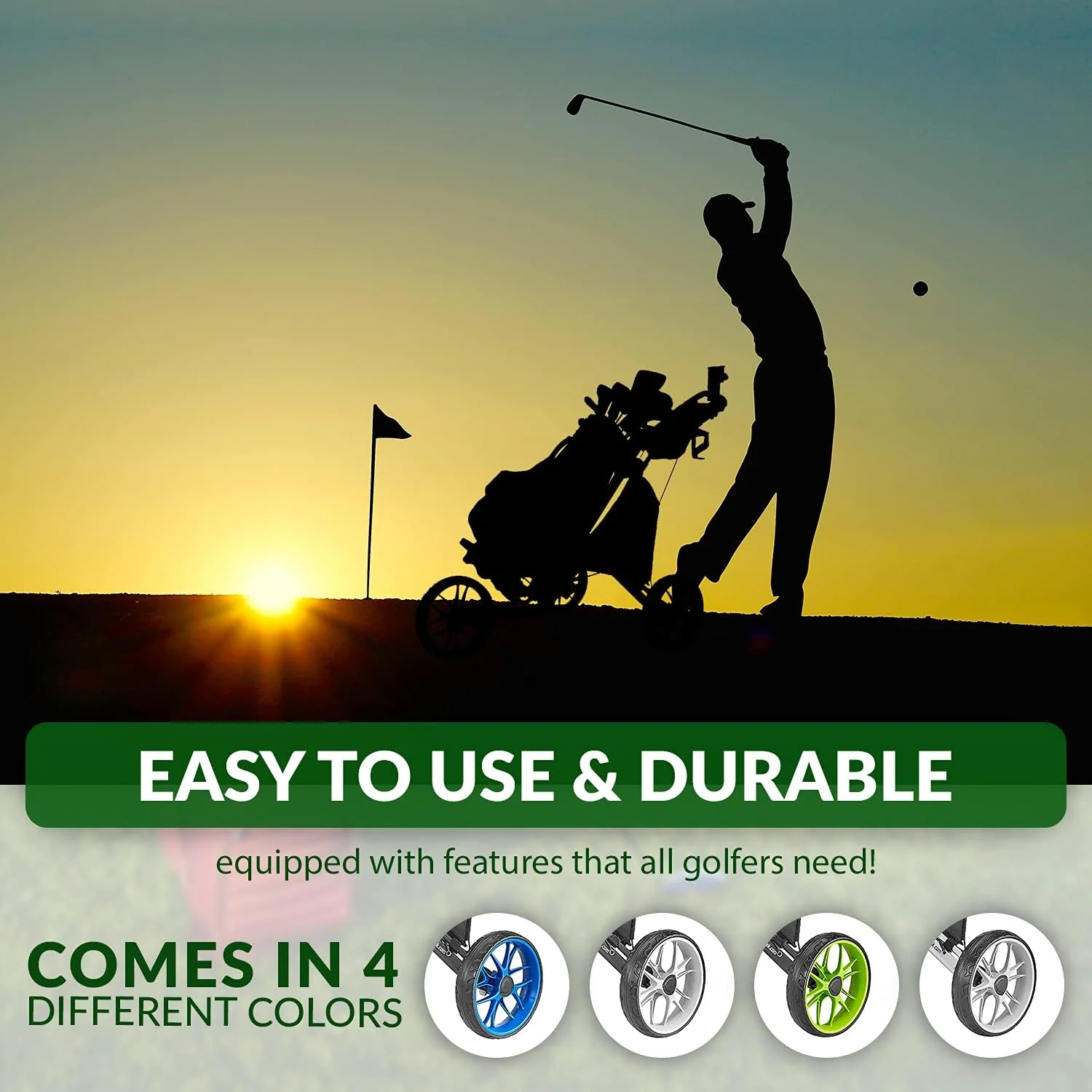 3-Wheel Foldable Golf Push Cart With Foot Brake - CaddyLite EZ V8 - Image 16 3-Wheel Foldable Golf Push Cart With Foot Brake - CaddyLite EZ V8 - Image 16