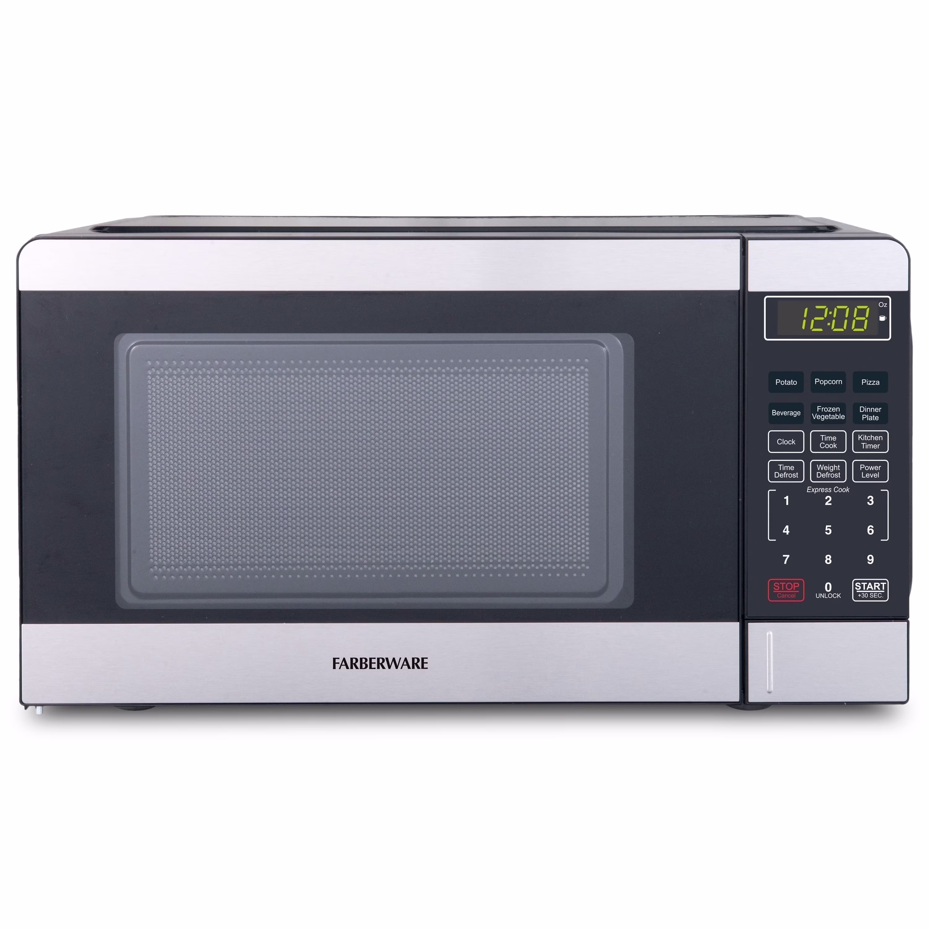 Farberware FMGZ09BKA 0.9 Cu. Ft. Microwave Oven, 900W, Digital Control, LED Display, 6 Cooking Presets, Black