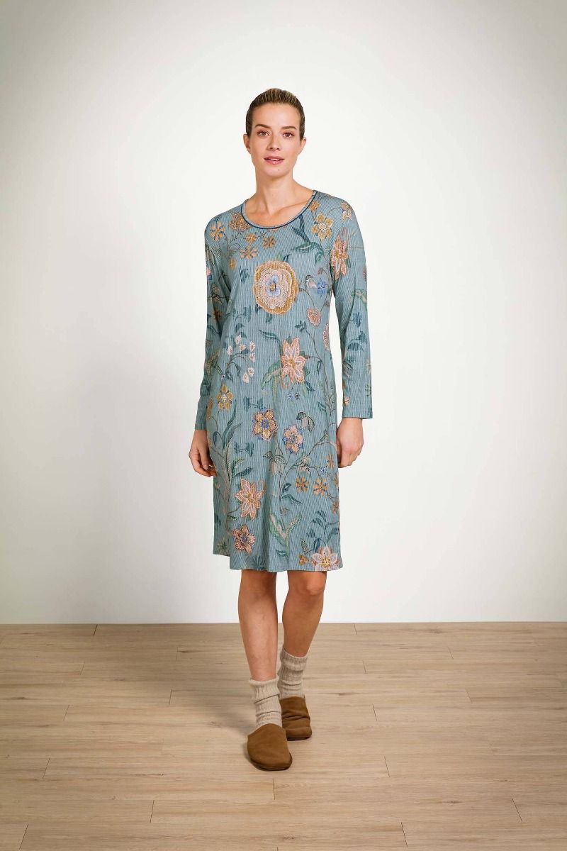Destiny Long Sleeve Nightdress Safari Bloom Blue