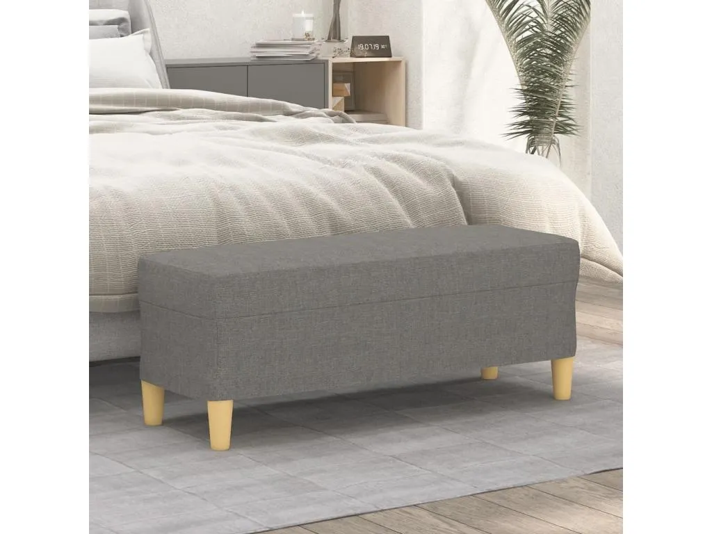 Banco tapizado gris oscuro 100x35x41 cm ssc3614475
