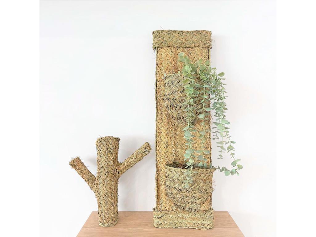 Maceteros decorativos de pared de esparto 22 x 75 cm