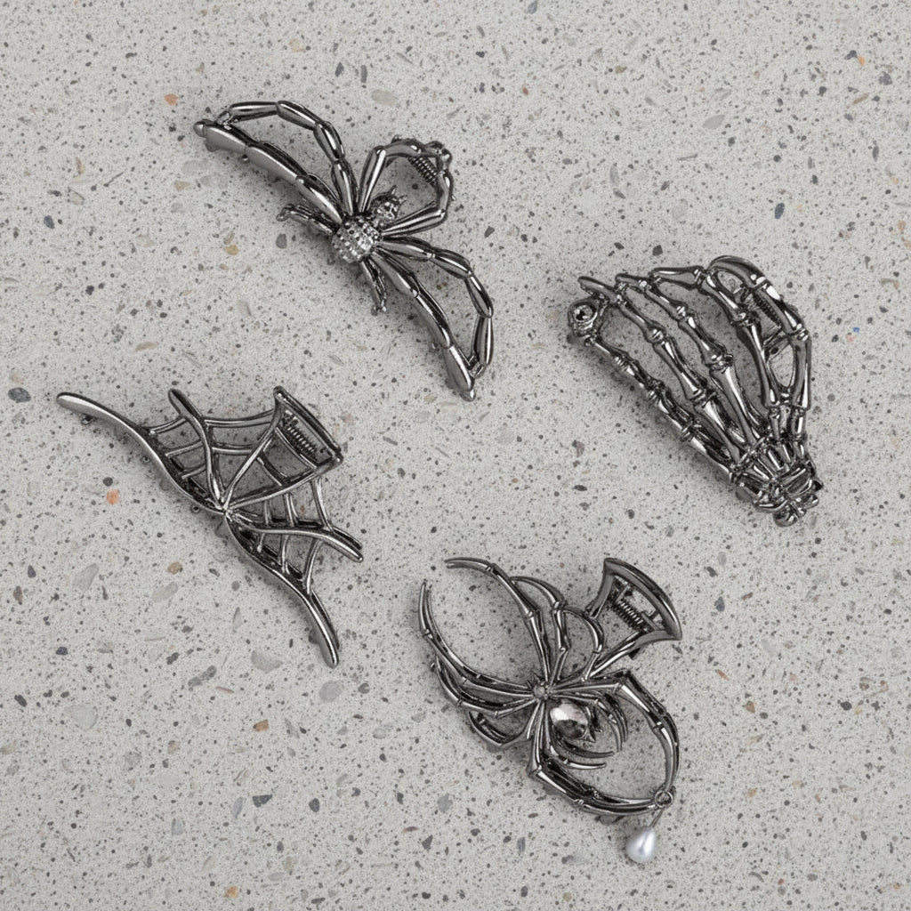 4-Piece Halloween Spider and Bat Hair Clip Set 4-Piece Halloween Spider and Bat Hair Clip Set