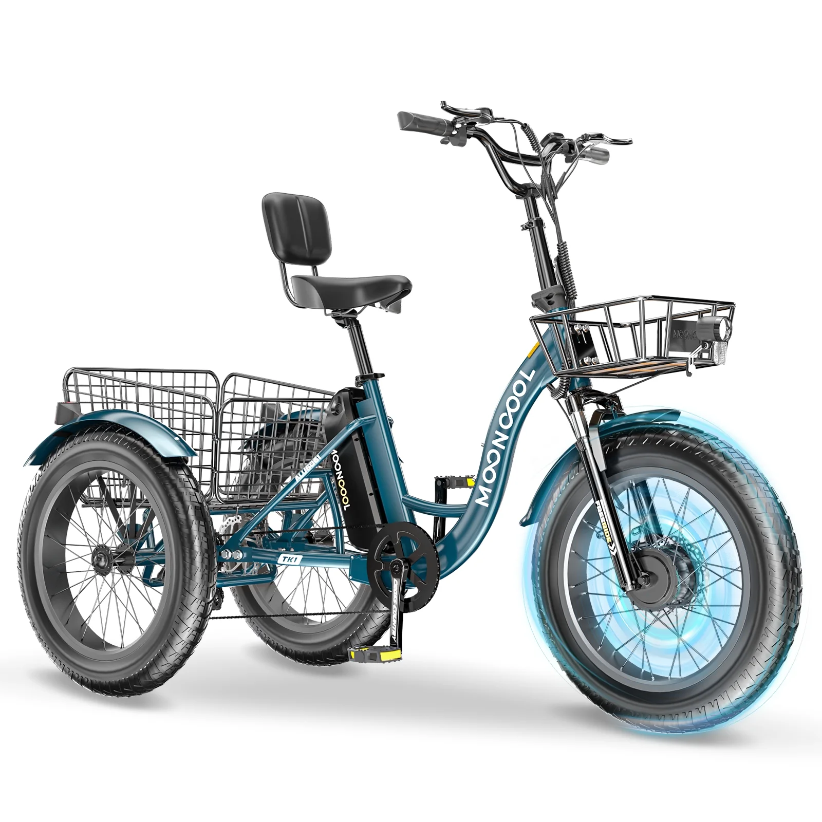 20" x 4" Fat Tire Electric Tricycle for Adult, 7 Speeds Electric Trike 48V 500W Motorized Tricycle , Electric Three Wheels Bicycle for Senior, Aluminum Frame & Rear Basket ,16mph - Image 71