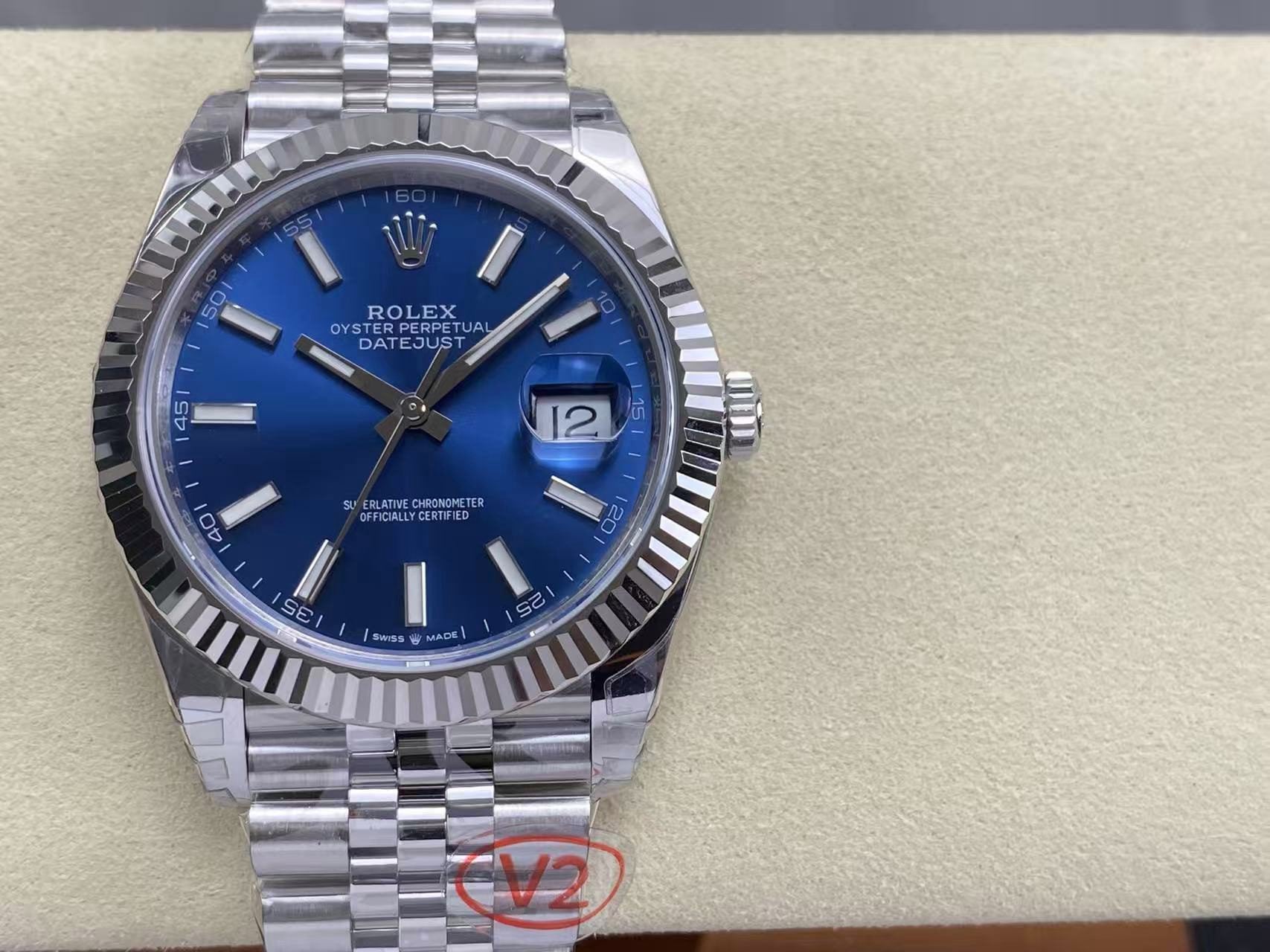 Rolex Date Just Jubilee Blue Replica
