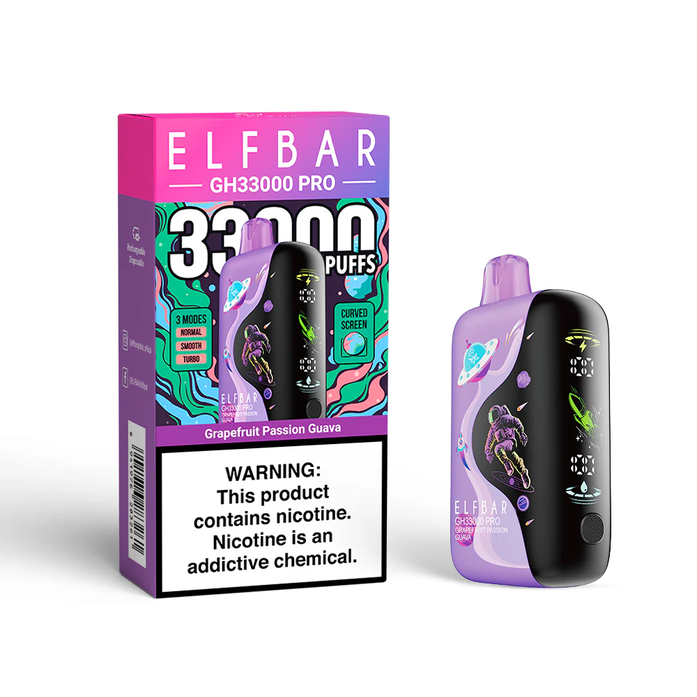 ELFBAR GH33000 PRO cigarette électronique jetable rechargeable (toutes les saveurs)