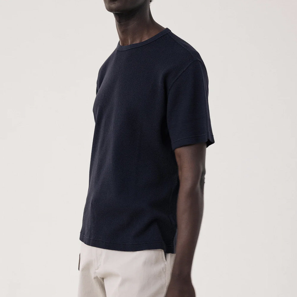 Hartford - T-shirt waffle - Dark Navy
