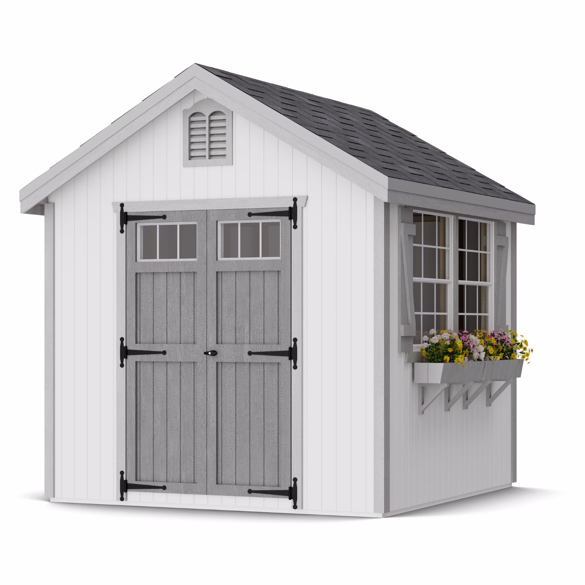Little Cottage Co. 8x8 Colonial Williamsburg Shed with Operable Windows, Outdoor Wood Storage Do - It - Yourself Precut Kit(10 x 16/With Floor)