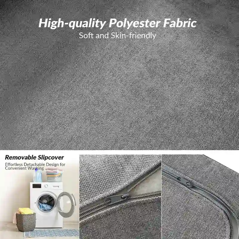 Sophie Contemporary Oversized Slipcovered Armchair and Ottoman with Lockable Rear Wheels