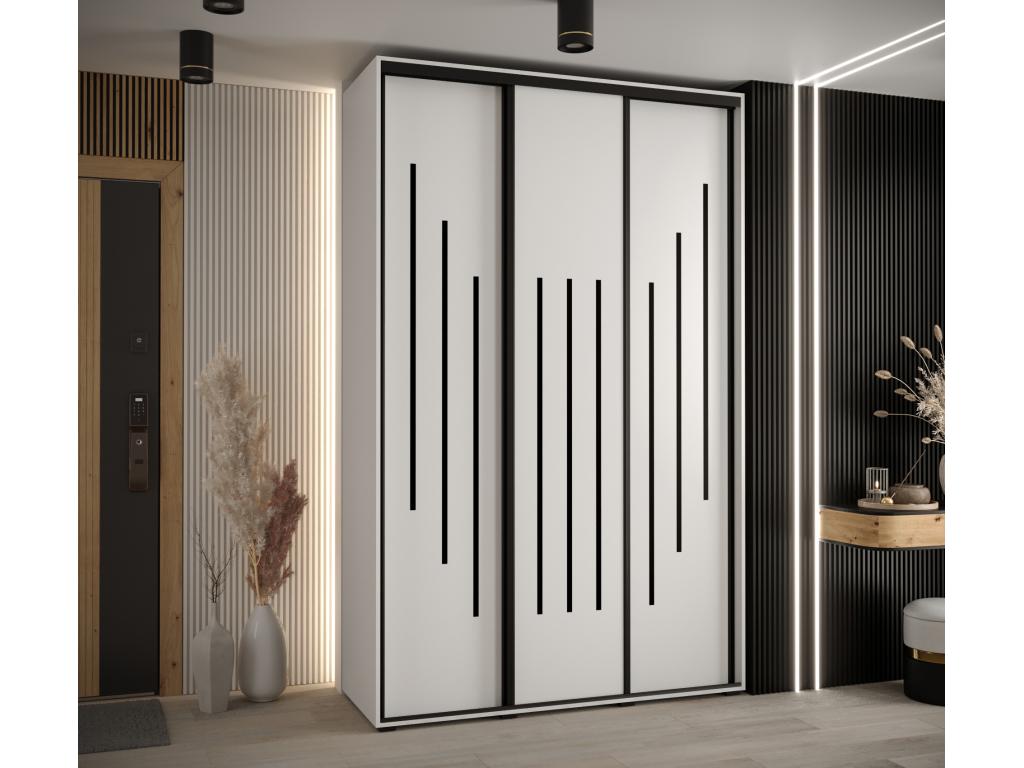 ARMARIO Cozovis 8 DE PUERTAS CORREDERAS 235 - 2/150/45 3 puertas Blanco/Blanco/Negro