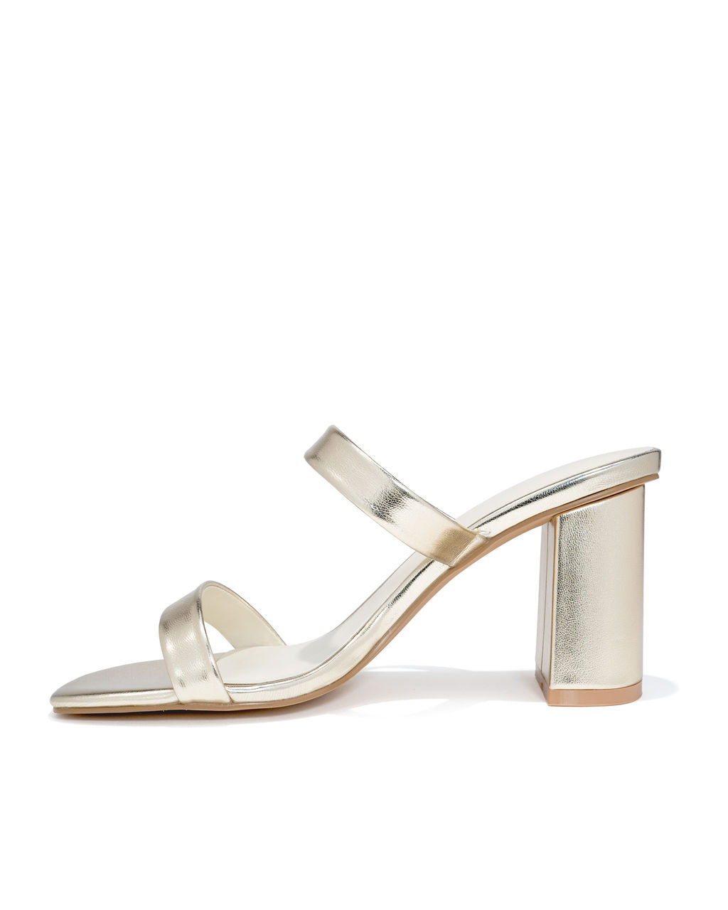 Raye Block Heeled Sandal - White Gold - FINAL SALE - Se7enfashion