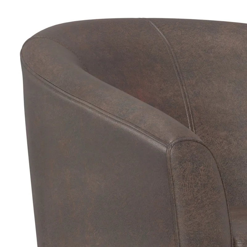 Modern Tub Accent Chair with Upholstered Seat and Wooden Legs