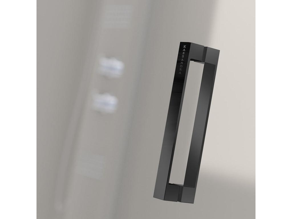 Frontal de ducha + Puerta Corredera GLASÉ perfil Negro mate 120 cm Pared lateral: 76 - 79 cm