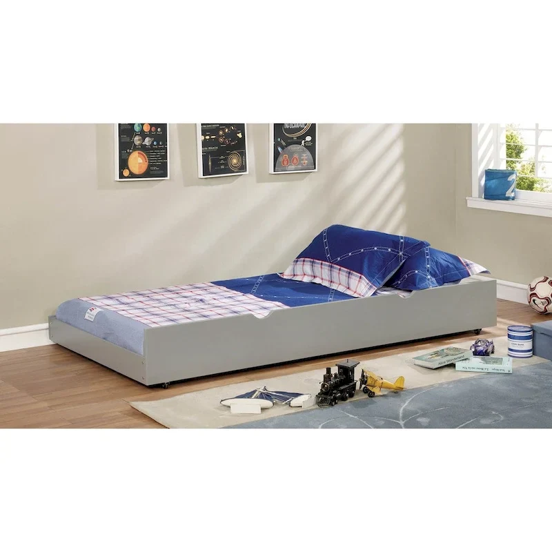 Furniture of America Pice Modern Twin Solid Wood Trundle Bed