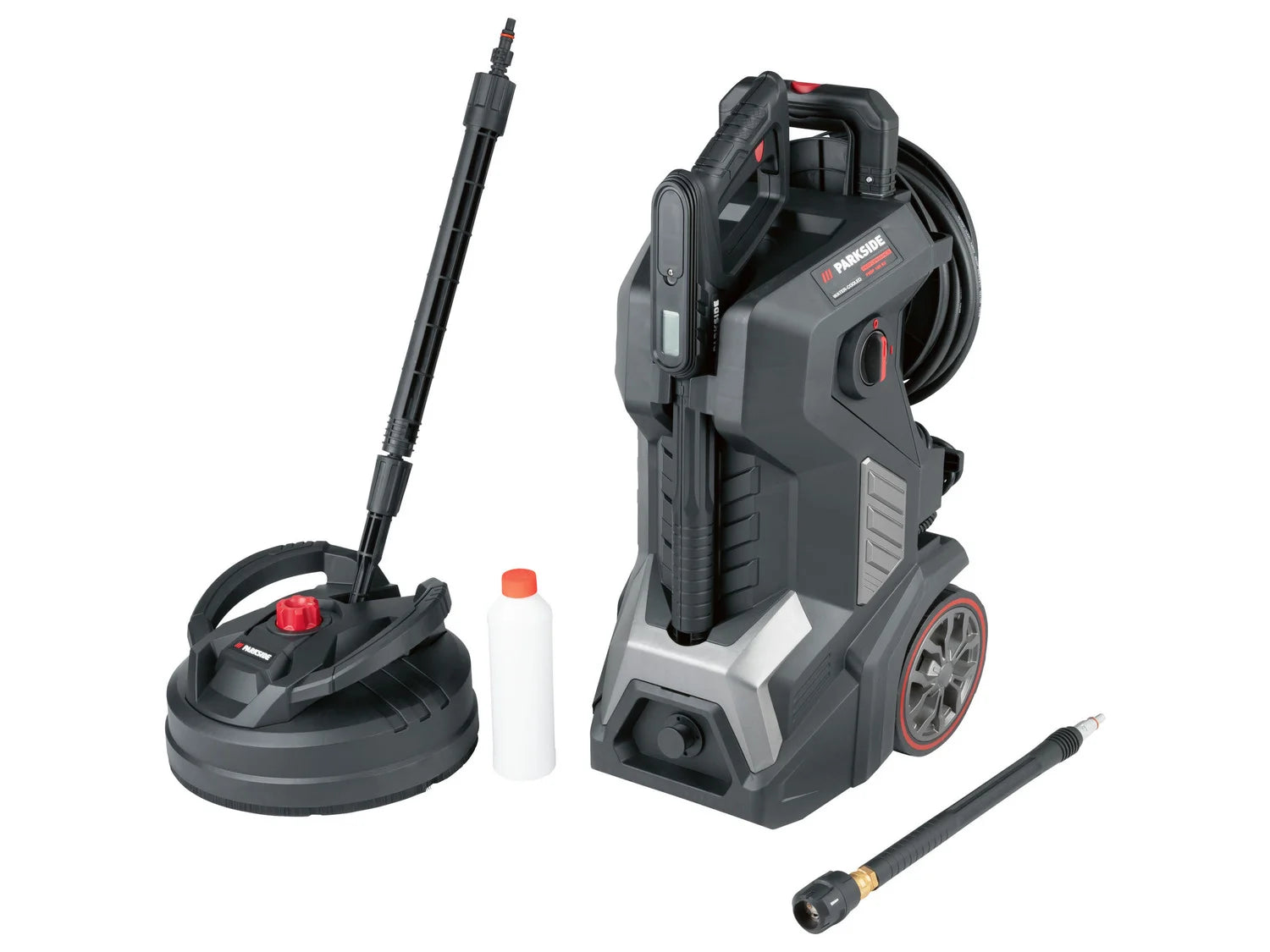 PARKSIDE PERFORMANCE high-pressure cleaner PHDP 180 B2, LC display on the pistol grip, 180 bar