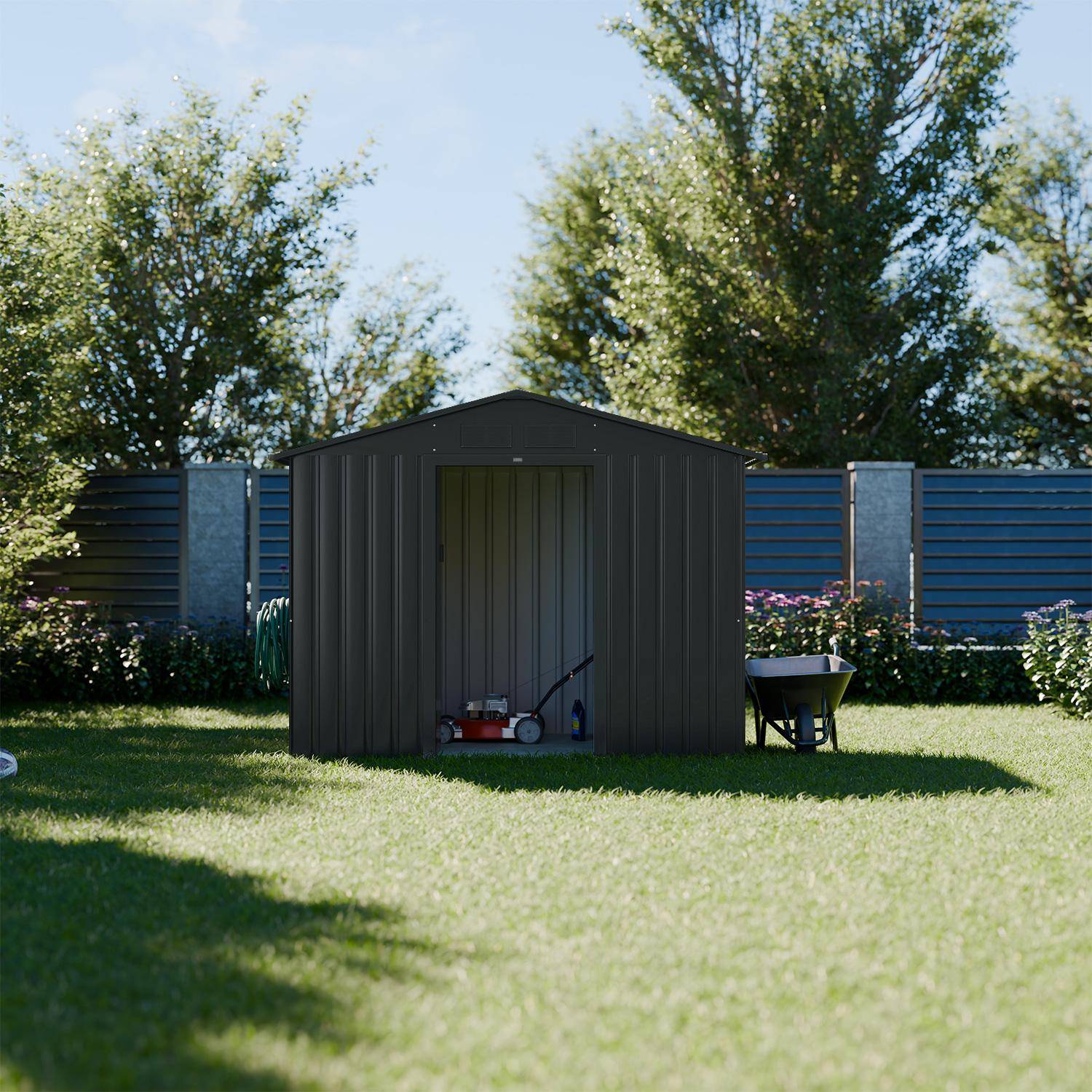 Houtland - Cobertizo de jardín con kit de anclaje de 2.71m²