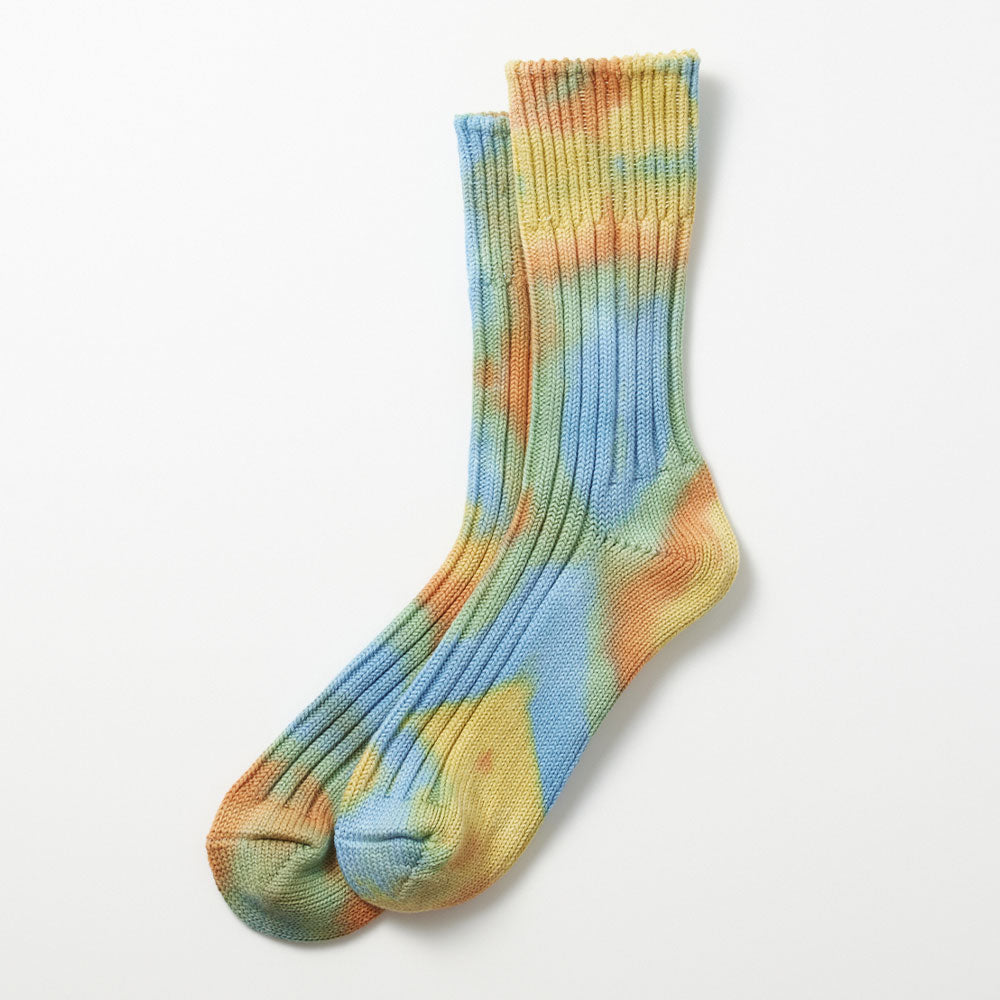 Rototo - Chaussettes Tie and dye - Bleu/Jaune/Orange