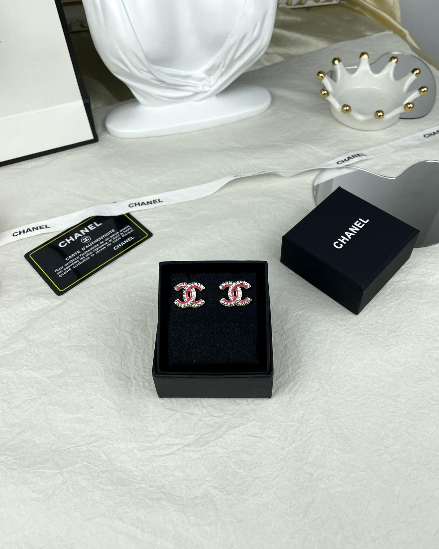Pink Chanel Brooch Earrings - Original Replica Club