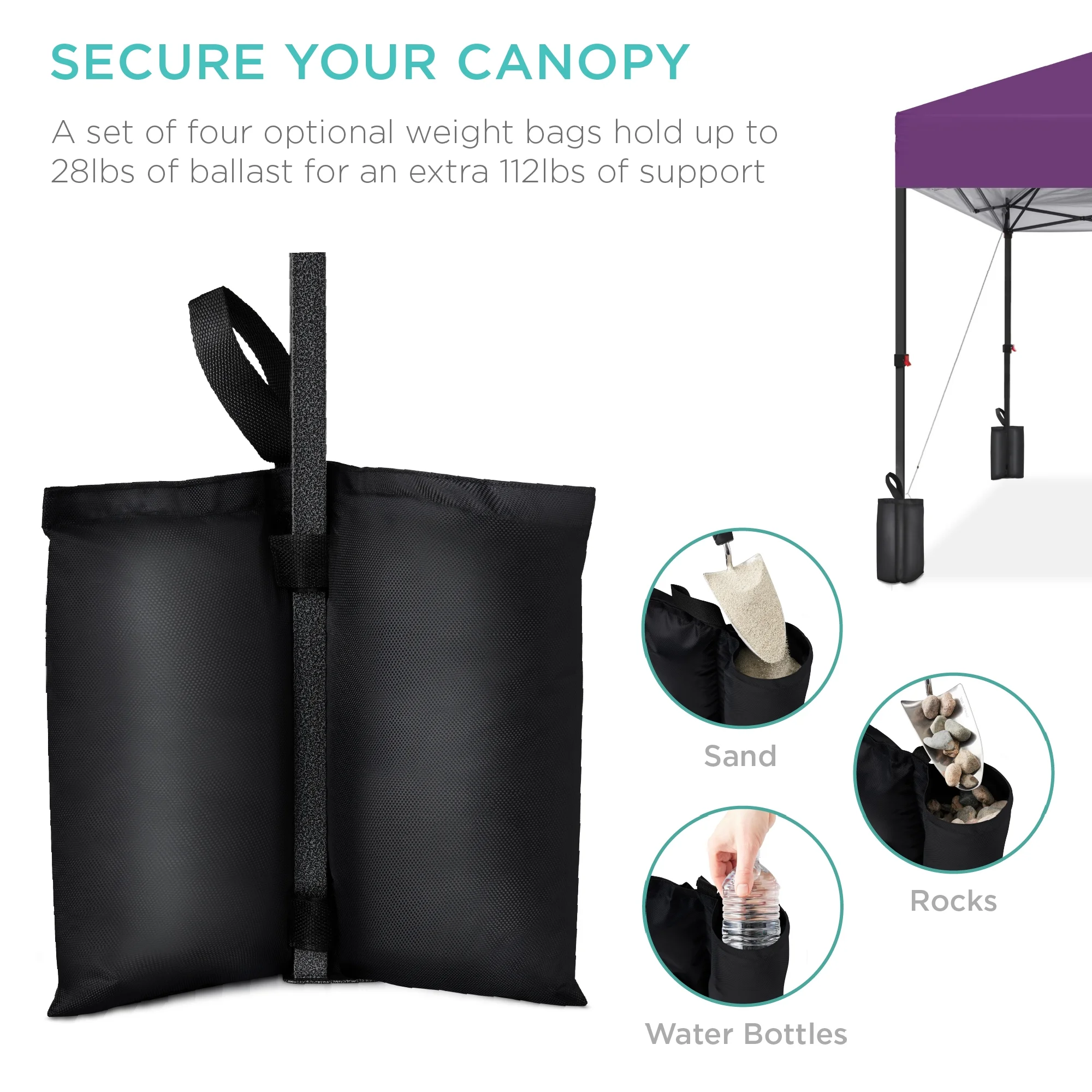 Best Choice Products 12x12ft Easy Setup Pop Up Canopy w/ 1-Button Setup, Wheeled Case, 4 Weight Bags - Navy Blue - Image 58