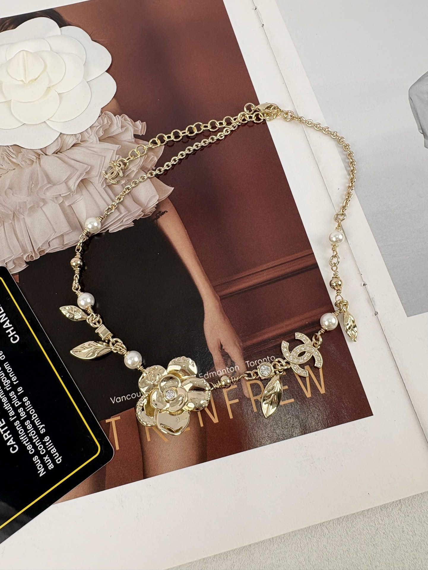 Chanel Leaves Charms Camellia Pendant Necklace - Original Replica Club