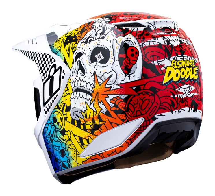 SportsBikeShop Icon Elsinore Doodle 3 Helmet