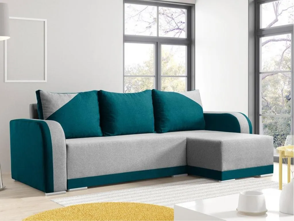 Sofá rinconero Kavehomedeco 102 Turquesa Función de descanso Caja de ropa de cama 238x85cm UYMW89844