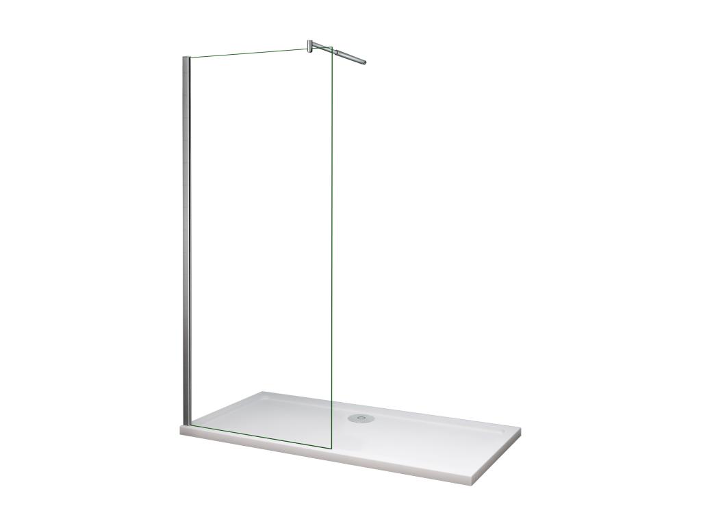 Panel de ducha vidrio antical de 8mm con barra ajustable 70-120cm,(128-130)x200cm