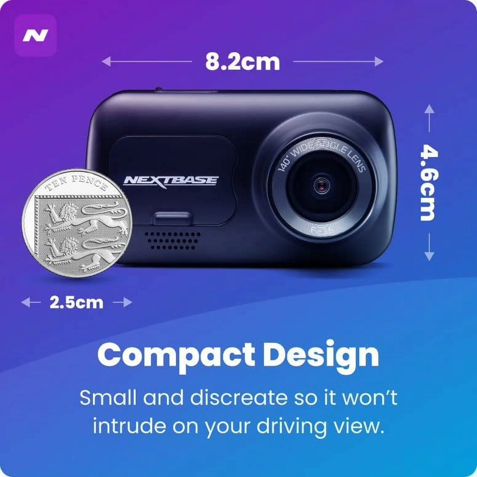 Nextbase 222X Compact Dual Dash Cam Front & Rear 2.5" HD IPS Screen, 1080p Full HD, 6 Layer Lens, Black, 0.17 lbs assembled. - Image 10
