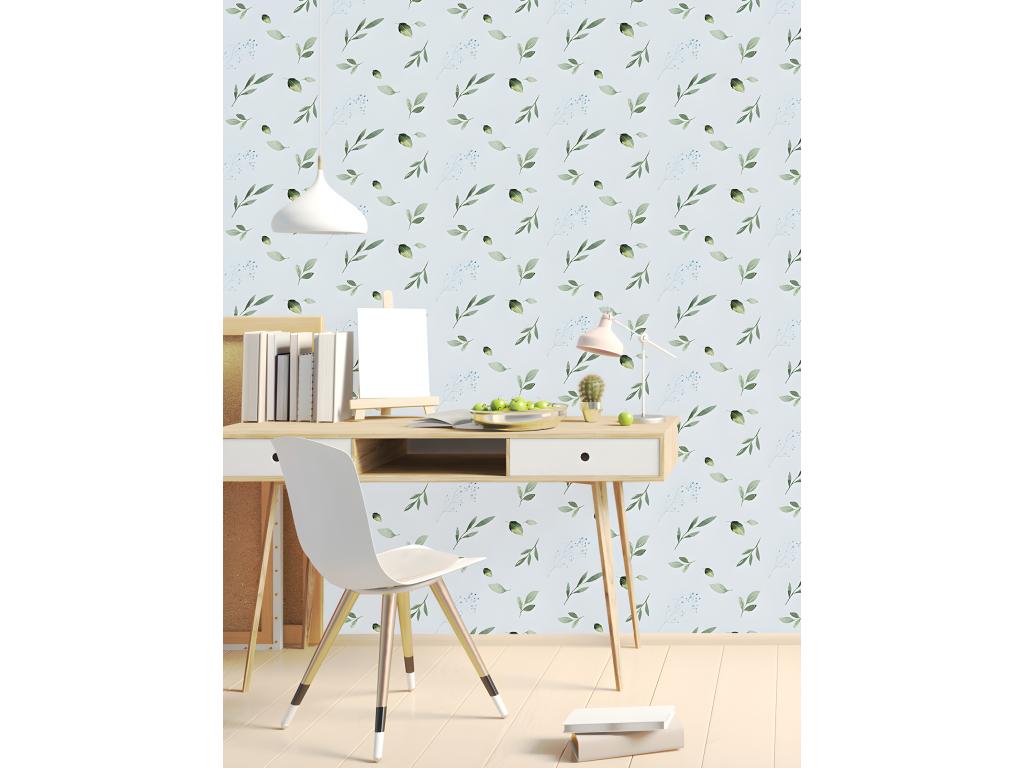 Papel pintado Boho 3 Hojas azul pastel 65x300 cm