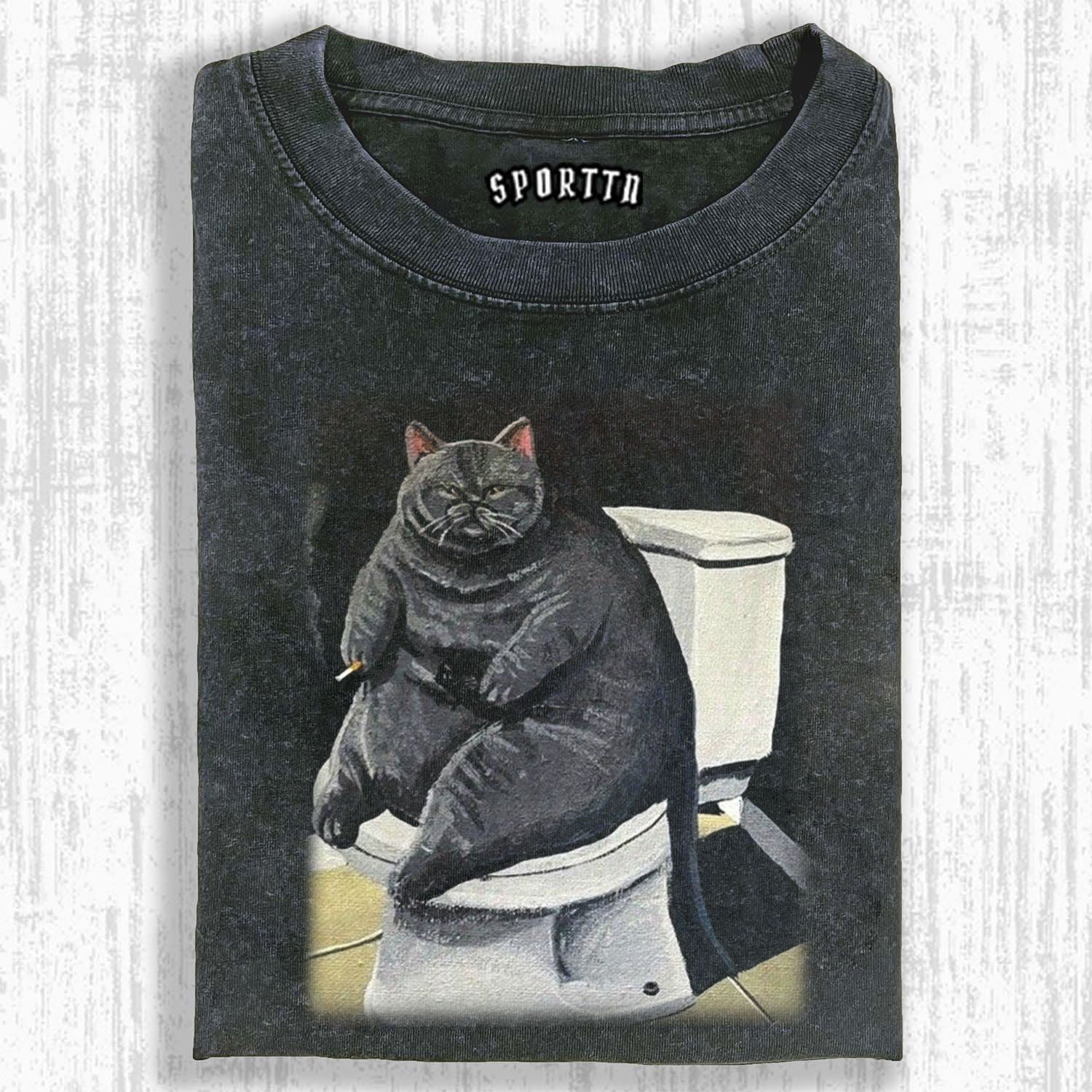 CAT'S LIFE ON THE TOILET T-SHIRT