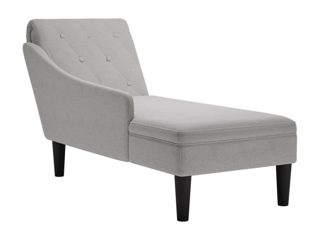 Sillón Luzssnh con cojín y reposabrazos derecho tela gris nube