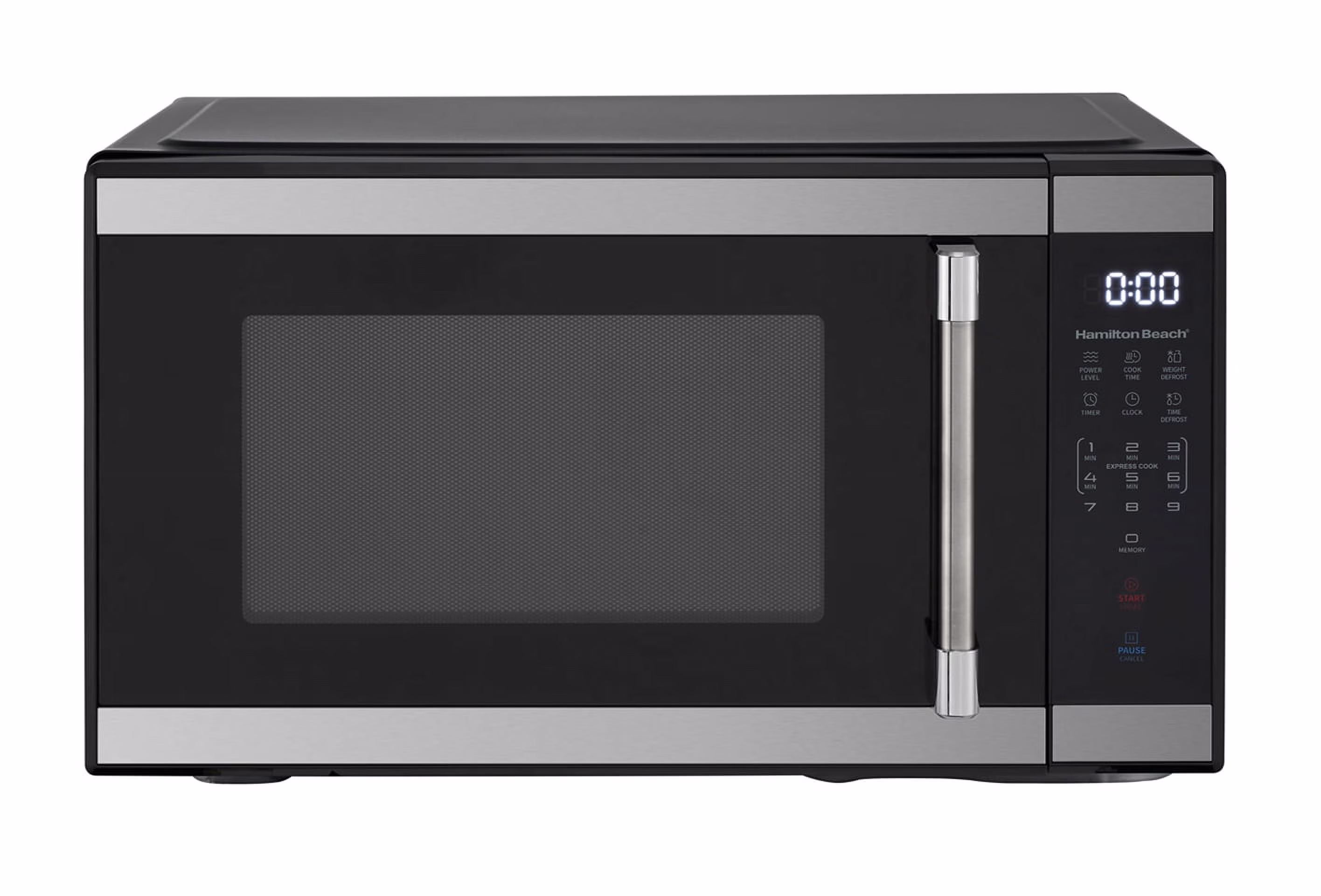Hamilton Beach 1.1 cu. ft. Countertop Microwave Oven, 1000 Watts, White Stainless Steel